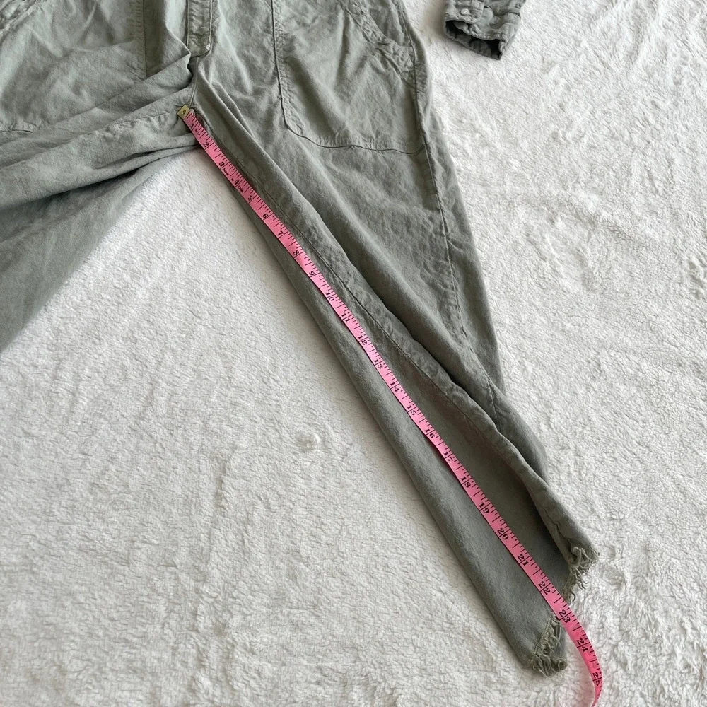 Frank & Eileen Northern Ireland Sage Green Italian Performance Linen Jumpsuit M